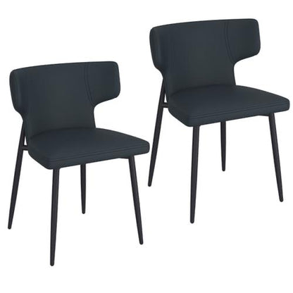 Emery/Olis 5pc Dining Set in White with Black Chair