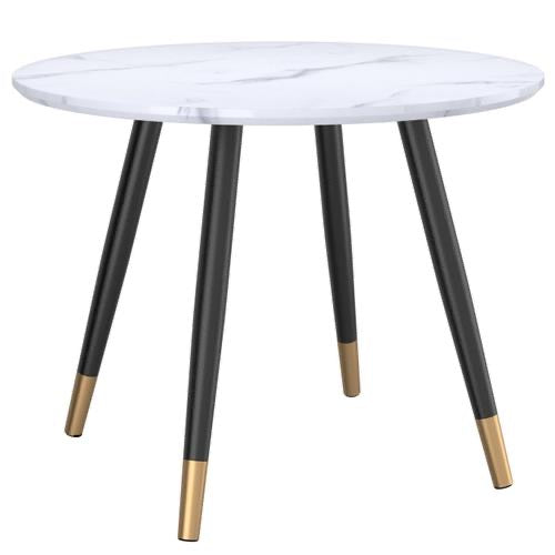 Emery/Olis 5pc Dining Set in White with Black Chair
