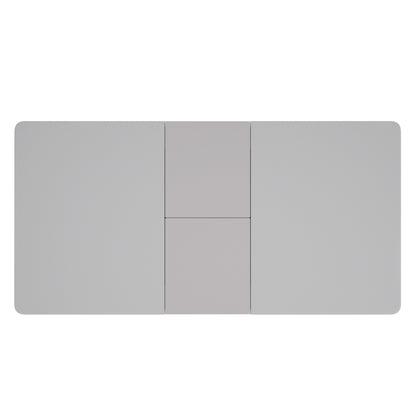 Corvus/Signy 7pc Dining Set in Warm Grey Table with Light Grey Chair