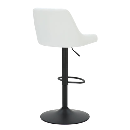 Kron Adjustable Height Air-Lift Swivel Stool, set of 2, in White Faux Leather