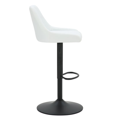 Kron Adjustable Height Air-Lift Swivel Stool, set of 2, in White Faux Leather