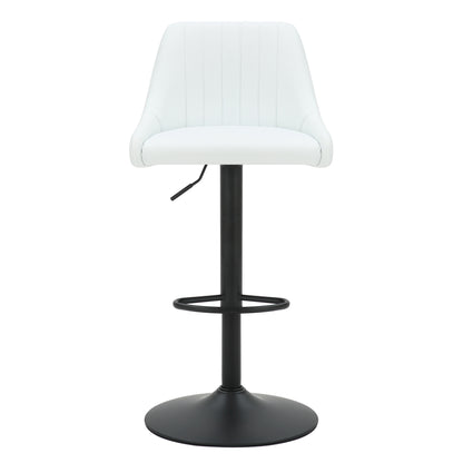 Kron Adjustable Height Air-Lift Swivel Stool, set of 2, in White Faux Leather