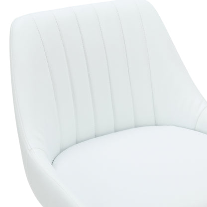 Kron Adjustable Height Air-Lift Swivel Stool, set of 2, in White Faux Leather