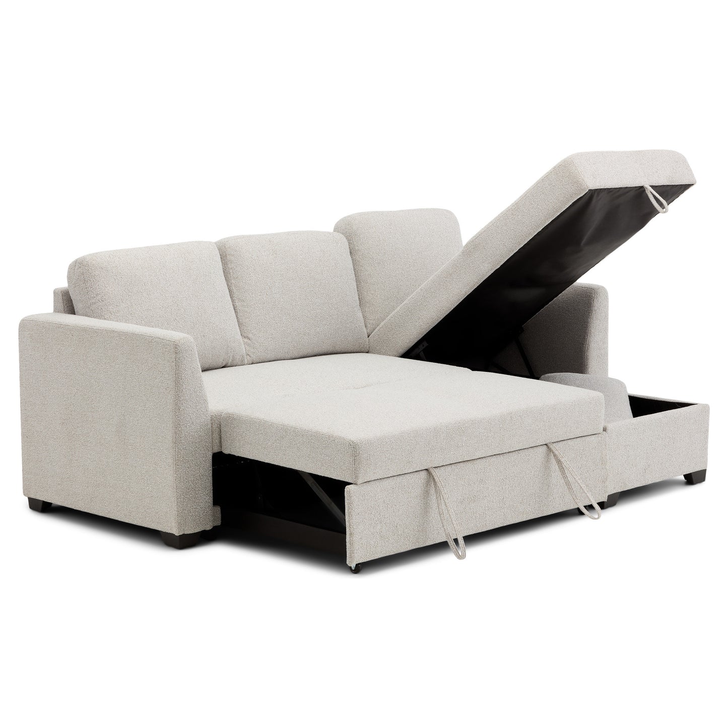 Elias Sofa Bed with Chaise Longue and Integrated Storage