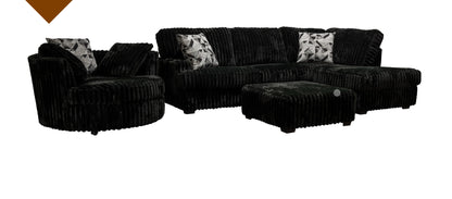2 Piece Sectional with Chaise - Onyx / Right Facing