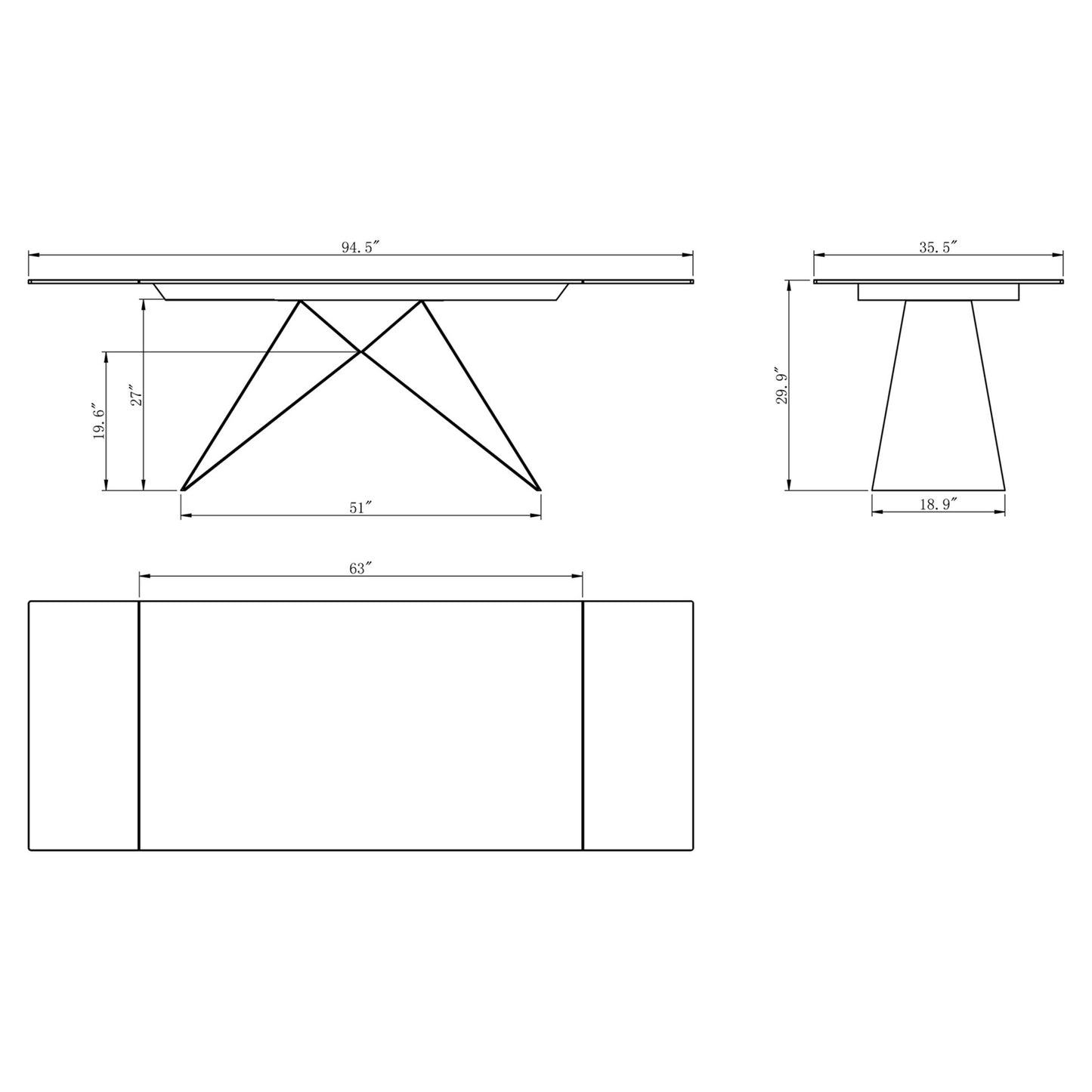 The W Double Extension Dining Table In Slate