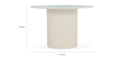 Tovas Round Dining Table In Ivory