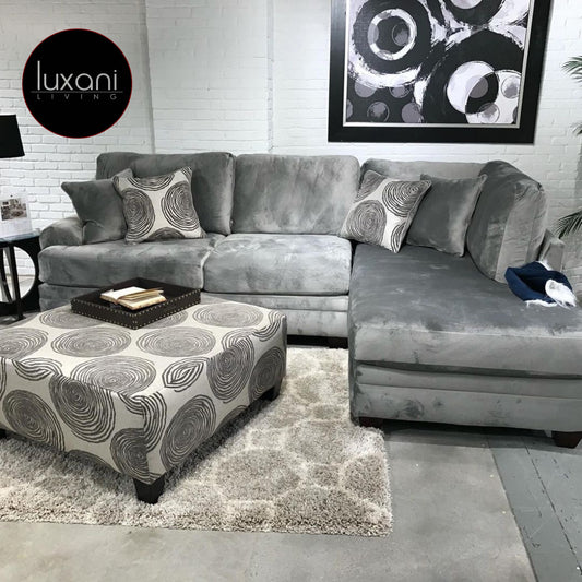 Massimo Plush Sleeper Sectional with Premium Velvet Upholstery