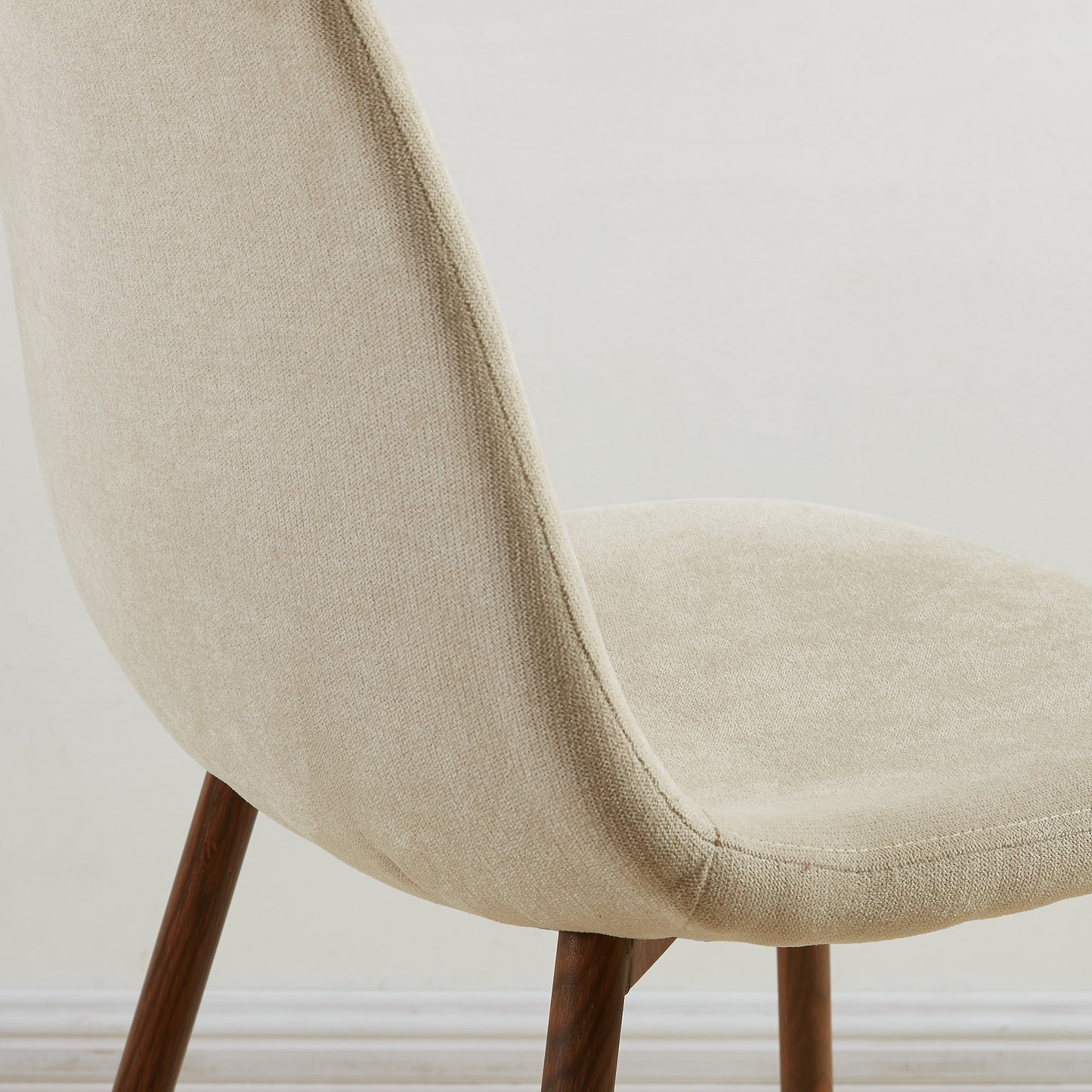 Lyna Dining Chair, set of 4 in Beige and Walnut