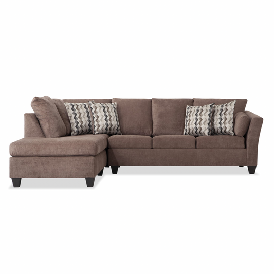 Slate Mocha 119'' 2 Piece Left Arm Facing Chaise Sectional Brown