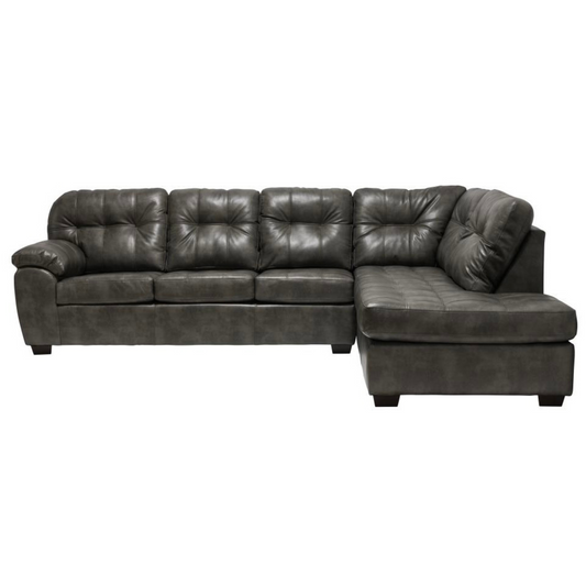 Collection 6000 Leather Gel Sectional In Grey