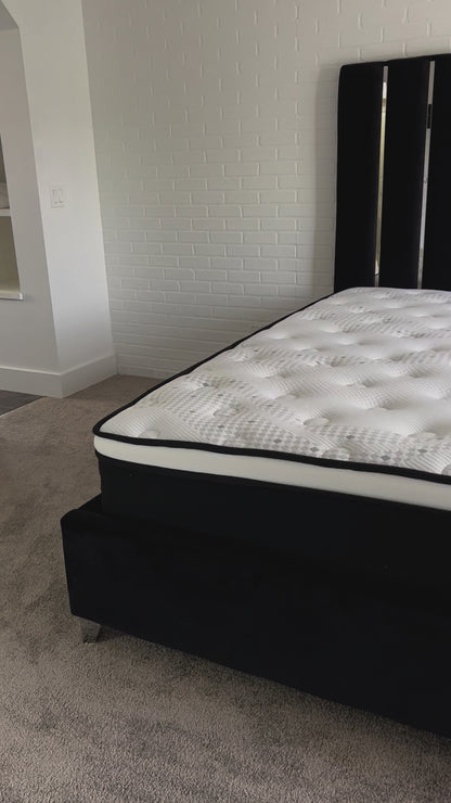 Enzo Velvet Upholstered Bed Black