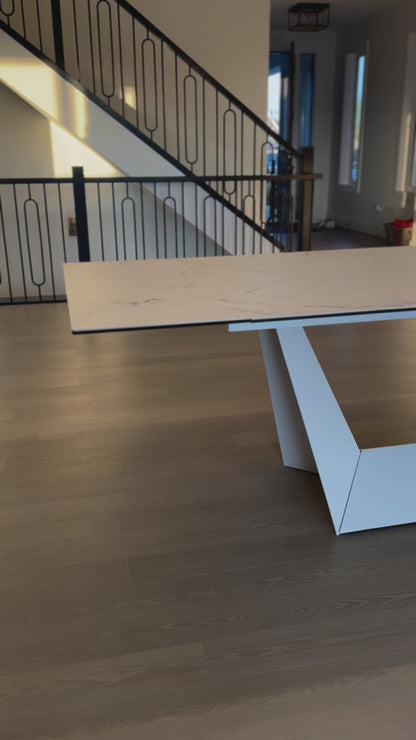 Origami double extension dining table